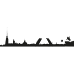 St Petersburg City Skyline Wall Art Vinyl Decal