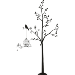 Tree Bird Cage Home Decor Wall Art Vinyl Decal