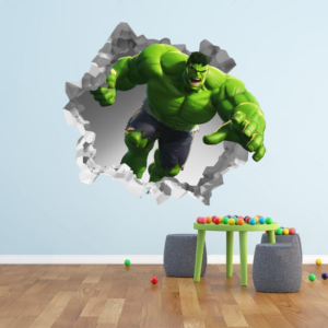 Hulk 3D Wall Break Decal Wall Sticker