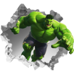 Hulk 3D Wall Break Decal Wall Sticker
