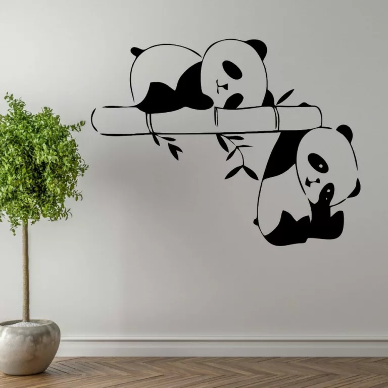 Panda on Bamboo Wall Art Decal