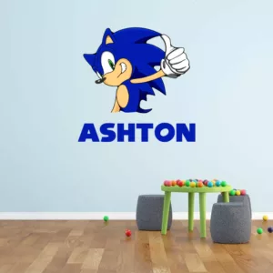 Personalised Vinyl Sonic the Hedgehog Wall Decal Sticker