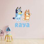 Personalised Bluey and Bingo Wall Decal