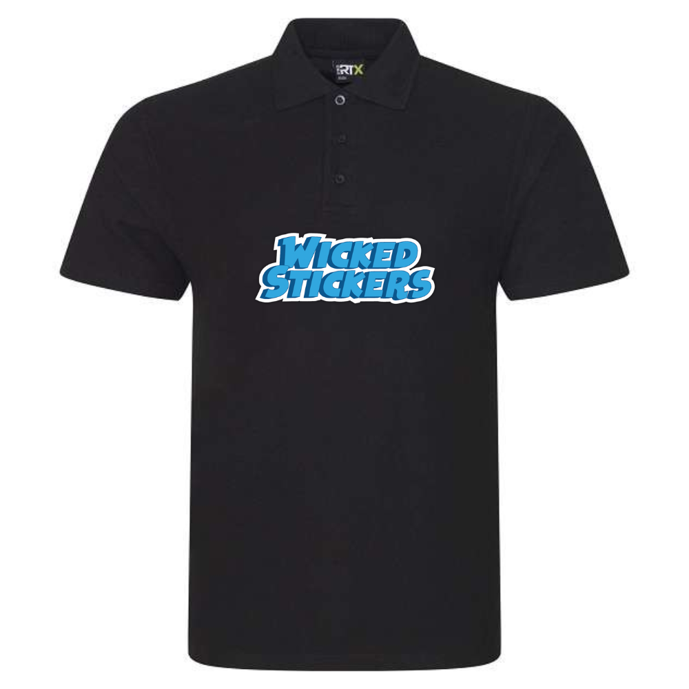 Black Polo Shirt with Business Logo Printed