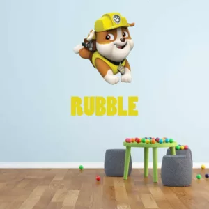 Rubble Personalised Paw Patrol Kids Wall Decal