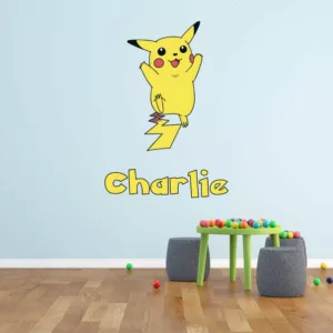 Pokemon Personalised Pikachu Kids Wall Decal