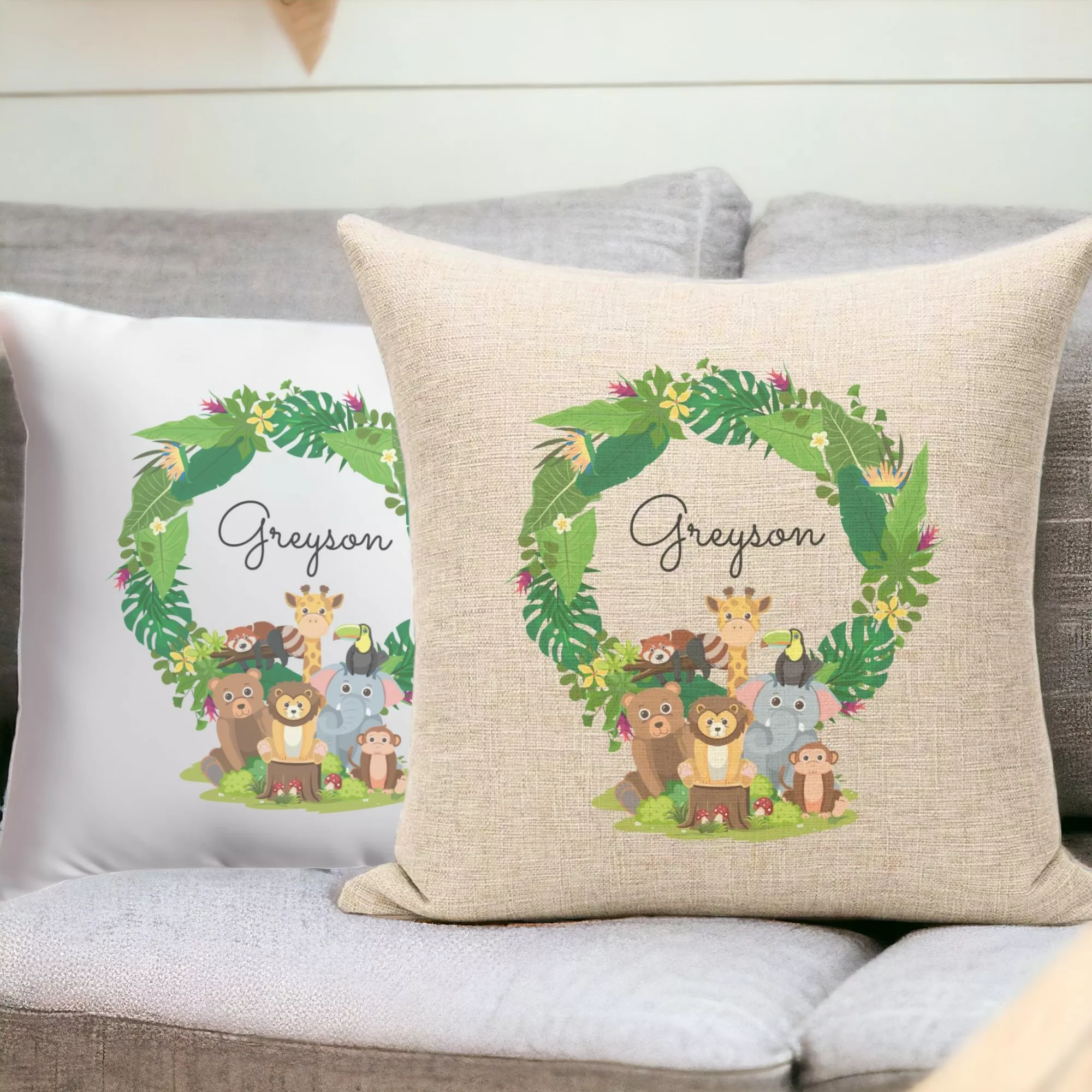 CUSH001-PERSONALISED-jungle animals