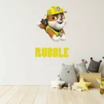 Rubble Personalised Paw Patrol Kids Wall Decal