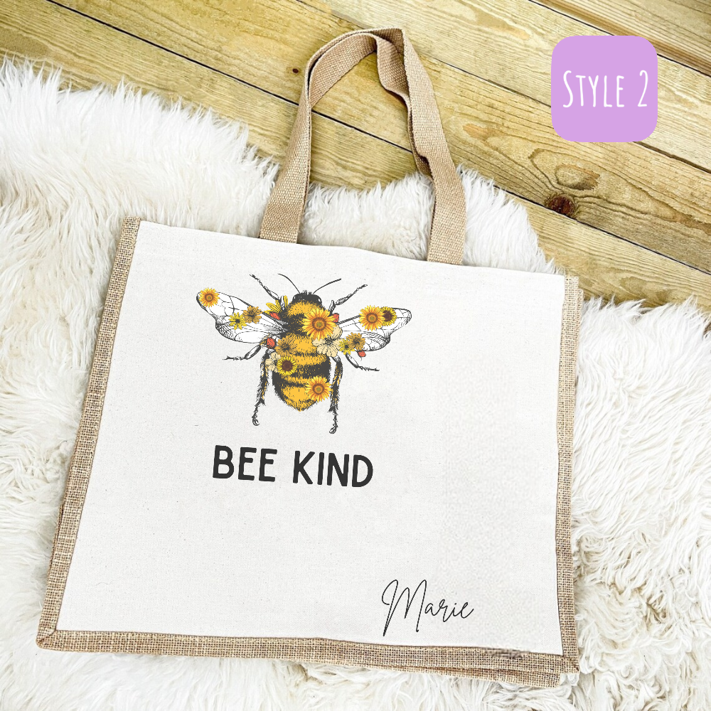 Bee Kind Personalized Tote Bag-PhotoRoom