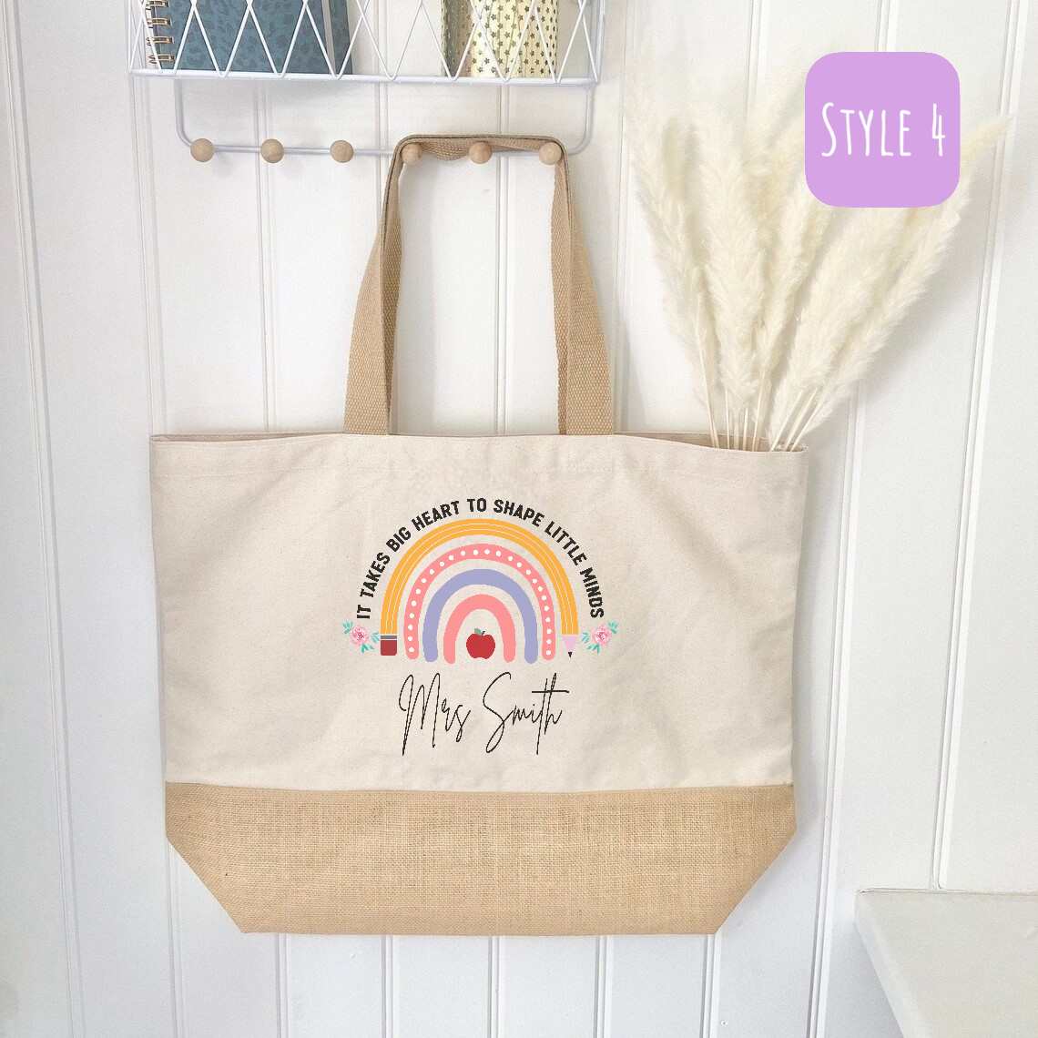 Personalized Teacher Name Tote Bag-PhotoRoom
